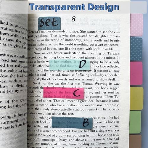 Tekola 900 PCS 1 Inch Sticky Index Tabs Book Tabs,Writable and Repositionable File Tabs Flags Colored Page Markers Labels for Reading Notes, 41 Sets