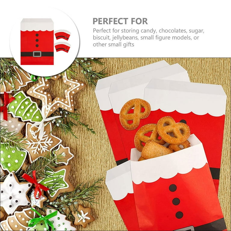 50 Pcs Gift Bags Bulk Cellophane Bags Xmas Gift Bag Christmas Snack Bags Small Christmas Goodie Bags Christmas Candy Bag Bulk Christmas Bag Kraft Paper Walmart