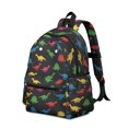 thumbnail image 2 of Dinosaur and Silhouette Black Pattern Cute School Backpack with Padded Back and Adjustable Shoulder Straps 13.4"x11"x4.7", 2 of 5