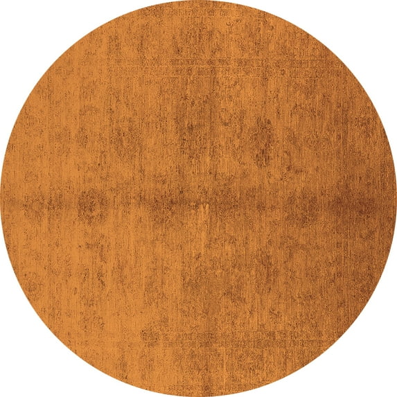 Ahgly Company Indoor Round Oriental Orange Industrial Area Rugs, 3' Round