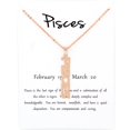 thumbnail image 2 of Stainless Steel Rose Gold Plated Vertical Zodiac, Astrology, Horoscope, Constellation Pendant Mens Womens Necklace, Free Micro Fiber Cloth, Giorgio Bergamo Pisces, 2 of 6
