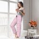 thumbnail image 5 of Balery Ribbon Bow Pantalones de pijama para mujer, pijamas ultraligeros, pantalones de estar por casa-Small, 5 of 6