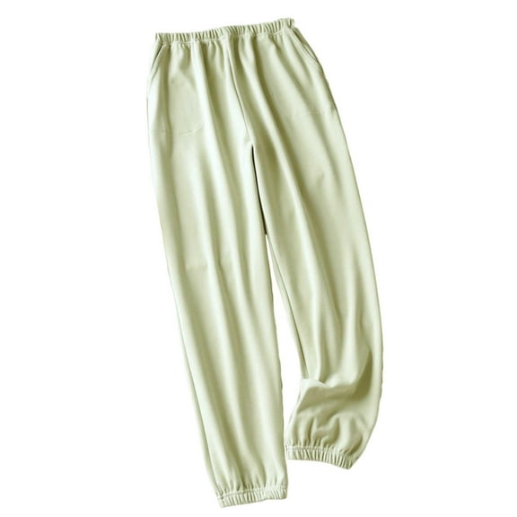 Bovxnpu Women Pajama Pants, Plus Size Pajama Pants Sleep Pants Lounge Pants Fall Winter Solid Color Cotton with Pockets Cuffed Trousers for Home Warm Sleep Trousers Loungewear Sleepwear