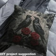 thumbnail image 2 of Castle Fairy Black Crow Fabric by the Yard 3 Yards for Teens,Flower Rose Sewing Fabric,Gothic Style Fabric for Sewing,Ultra Soft Home Decor, 2 of 6