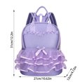 thumbnail image 3 of Ruffled Lace Bow Princess Backpack, Lightweight Nylon School Backpack With Wet Pocket Padded Straps for School Gym Travel, 3 of 5