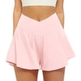 thumbnail image 5 of KPOPLK Womens Running Shorts with Liner Womens Summer Butterfly Athletic Shorts Quick Dry Shorts with Pockets for Walking Gym Hiking Size XL,Light Pink, 5 of 5