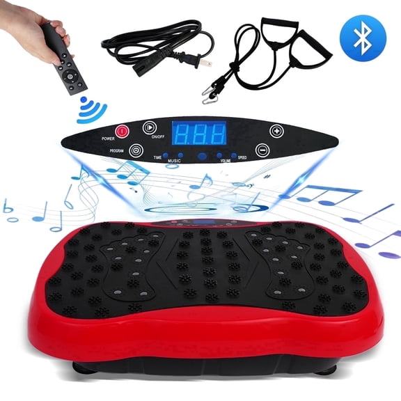 RICAN Vibration Plate Exercise Machine 330lb, Vibration Board for Whole Body Exercise, Full Body Workout Vibrating Fitness Platform, Waver Stand for Weight Loss, Red