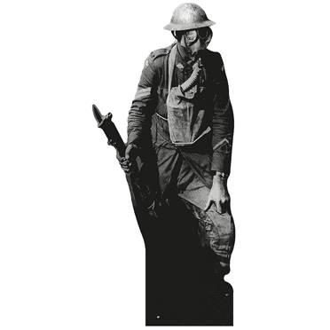 World War 1 WW1 WWI Gas Mask Soldier Infantry Military Cardboard Cutout Standee Standup
