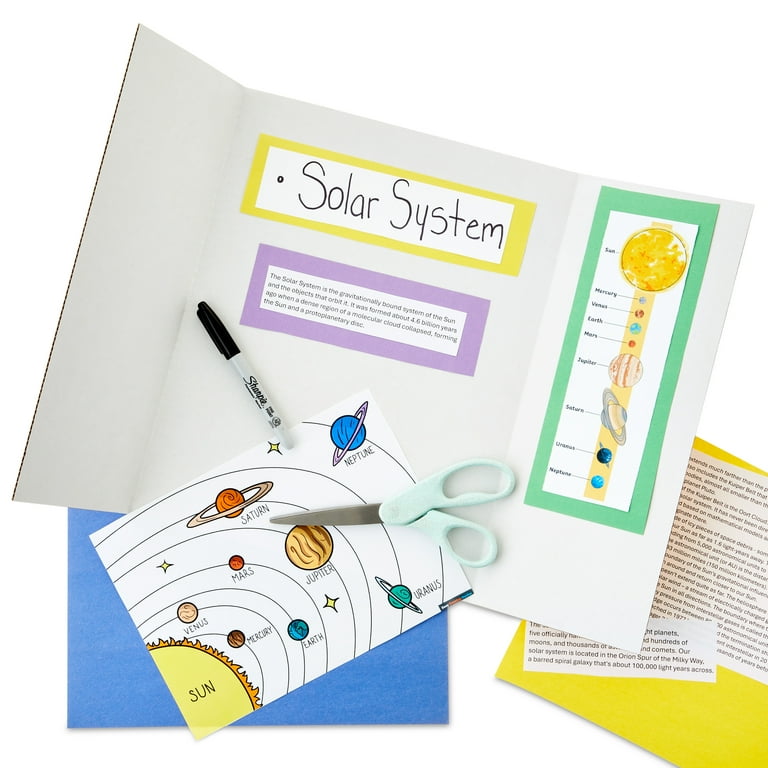 Pen+Gear White Tri-Fold Corrugated Project Board, 14" x 22"