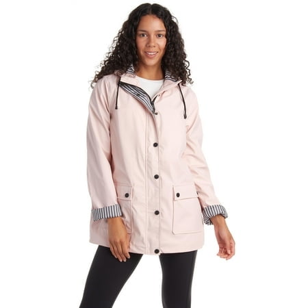 URBAN REPUBLIC Woman? Raincoat - Waterproof Slicker Shell Windbreaker Rain Jacket (S-3XL), Size Large, Baby Pink