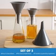 thumbnail image 4 of Set de 3 Embudos de Cocina de Plástico Resistente en Gris para Llenado Preciso de Botellas Conservas y Aceite, 4 of 5