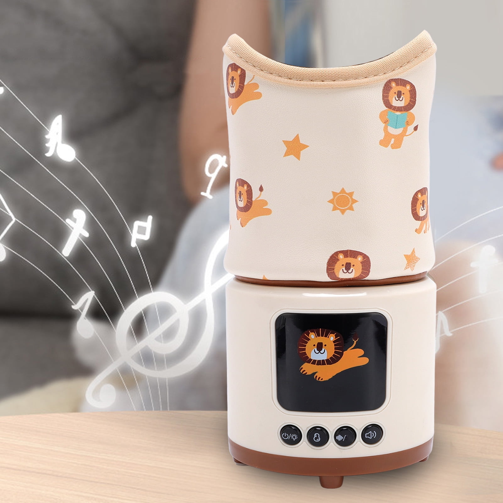 BIMZUC Baby Bottle Warmer Multifunctional White Noise Milk Warmer Smart Constant Temp Heater for Travel, Lion Pattern (6.69 inches / 17 cm)