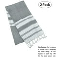 thumbnail image 2 of GLAMBURG Peshtemal Turkish Towel 100% Cotton Beach Towels Oversized 36x71 Set of 2, Cotton Beach Towels for Adults, Soft Durable Absorbent Extra Large Bath Sheet Hammam Towel - Charcoal Grey, 2 of 8