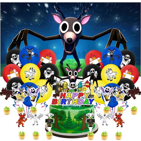 Forest Survival 99 Nights Party Supplies Latex Balloons Decor Banner Backdrop Kit Birthday Decorations