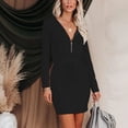thumbnail image 4 of Vestido De Sudadera Con Capucha De Manga Larga Vestido Con Cuello En V Con Capucha Vestido De Sudadera Con Capucha De Manga Larga Cierre De Cremallera Diseño Con Cordón En La ANGGREK Otros, 4 of 5