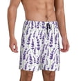 thumbnail image 2 of Wukai Lavender Flowers Men’s Short Pajama Pants With Pockets Soft Sleep Pj Shorts for Men-XX-Large, 2 of 6