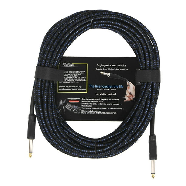 Eigraketly Cable de guitarra, Cable de alambre, línea de reducción de ruido, Cables blindados trenzados de Color, accesorios para amplificador Accesorios para instrumentos musicales Azul