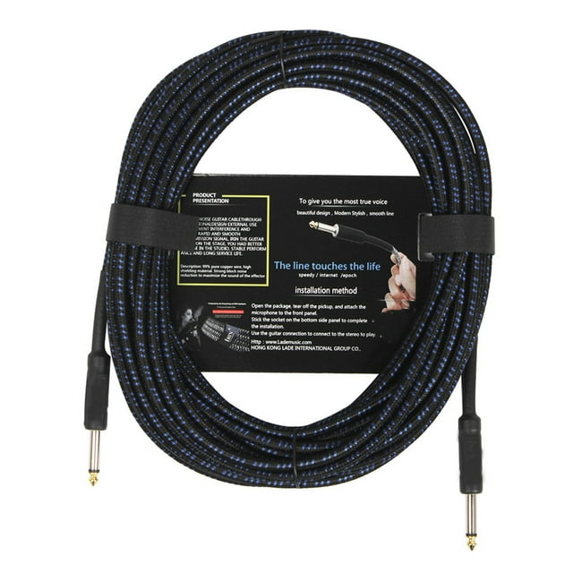 Eigraketly Cable de guitarra, Cable de alambre, línea de reducción de ruido, Cables blindados trenzados de Color, accesorios para amplificador Accesorios para instrumentos musicales Azul
