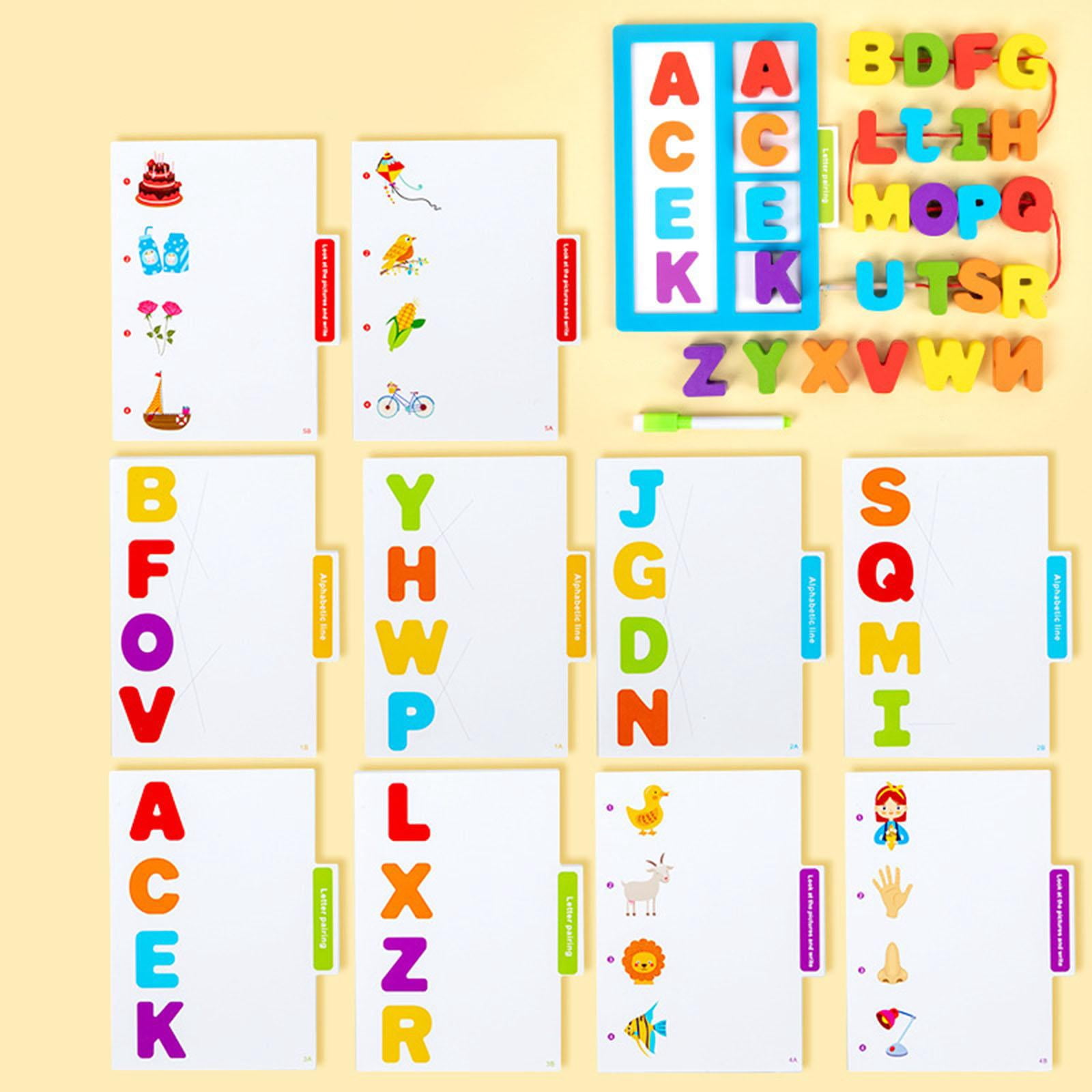 LeeQinersw Functional Matching Game Drawing Board Memory Game for Gift Interaction Activity Alphabet