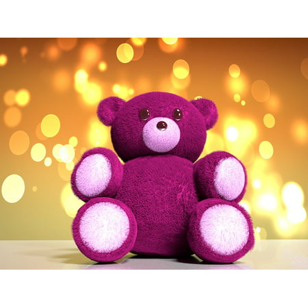 Canvas Print Cute 3D Pink Teddy Stuffed Animal Bear Scary Stretched Canvas 10 x (Best 3d Printed Stuff)