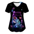 thumbnail image 2 of Women's Cartoon 3D Print Scrub Top Quick-Dry Breathable Short Sleeve Sizes S-3XL, 2 of 10