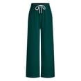 thumbnail image 5 of Drawstring Pants Women Audhol Women's Wide Leg Sweatpants Baggy Pants Fashion Clothing Athletic Joggers with Pockets Womens Lounge Pants Blackish Green L, 5 of 5