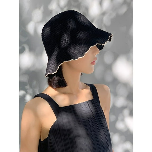 SikaFu Suitable For Short Hairs, Women In Summer, Thin Breathable Spring And Autumn Sunscreen Woven Woven Fisherman Hat Beach Fashion
