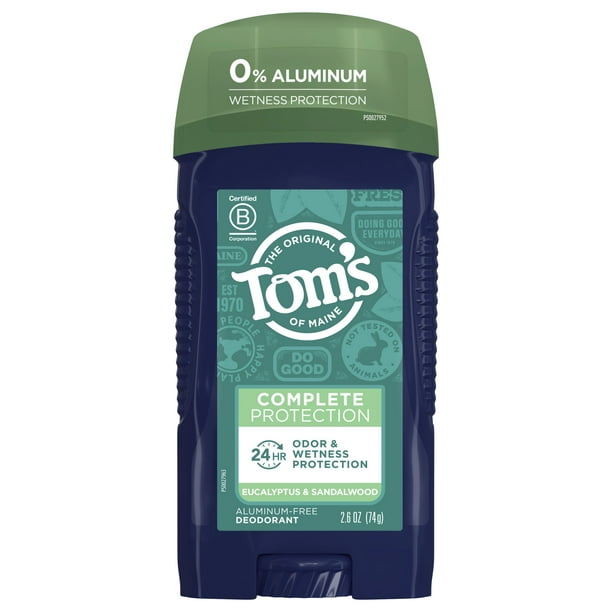 Tom's of Maine Complete Protection Aluminum-Free Natural Deodorant for Men, Eucalyptus & Sandalwood, Oz - Walmart.com