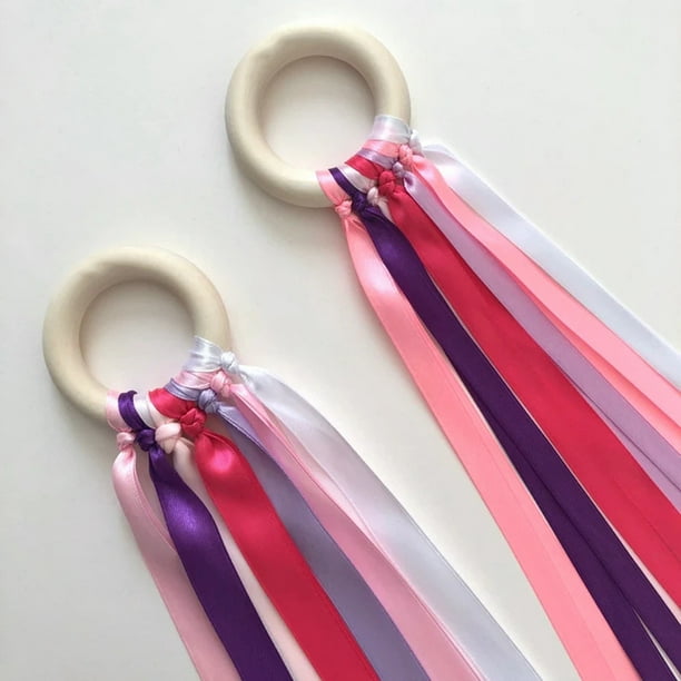 Scheam 8Pcs Rainbow Hand Kite Ribbon Wrist Ribbons, Ribbon