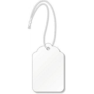 Price Tags with String Attached, 100pcs White Smooth Surface Marking  Merchandise Strung Tag Writable Label Small Hang Tag for Pricing Gift  Jewelry Clothing 1.75 x 1.093 inch 