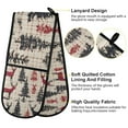 thumbnail image 2 of Yayeee Double Oven Mitt Kitchen Heat Resistant Baking 35" x7" Quilted Glove, Red Deer, 2 of 6