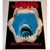 JAWS Film Steven Spielberg 1975 Alternate Poster - 50th Anniversary 19"x13" Shark Jaws