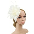 thumbnail image 3 of LEKODE Feather Headband Fascinator Hat Tea Party Fascinators for Women Vintage Hat Tea Hats for Women 2025 Women Hats Fashion Fascinator for Women Beige One Size, 3 of 3