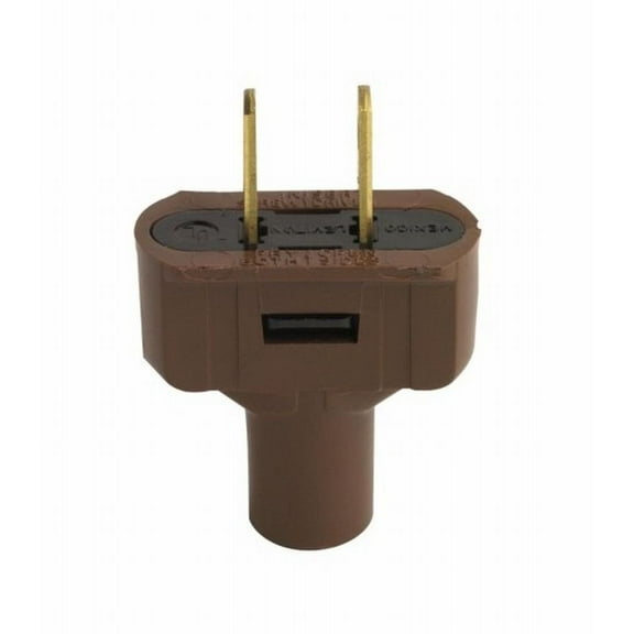 Leviton 000-48643 BRN Brown Residential Grade Straight Blade Non-Polarized Plug