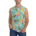 thumbnail image 2 of Lsque Cute Pineapples Print Men's Cotton Blend Sleeveless Muscle Shirts (S-3XL)- Moisture Wicking, Odor Protection, UPF 30+,Large, 2 of 8