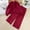 Wine, variant on Kids Girls 2pc Outfits Set Long Sleeve Solid Button Down Shirts + Wide Leg Pants High Waist Loose Fit Tracksuit