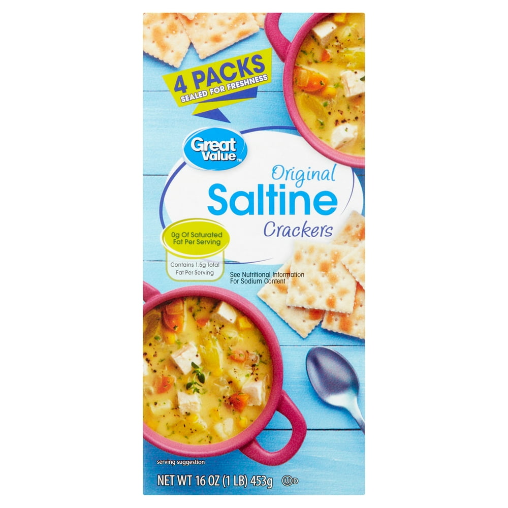 Great Value Original Saltine Crackers, 16 oz, 4 Count