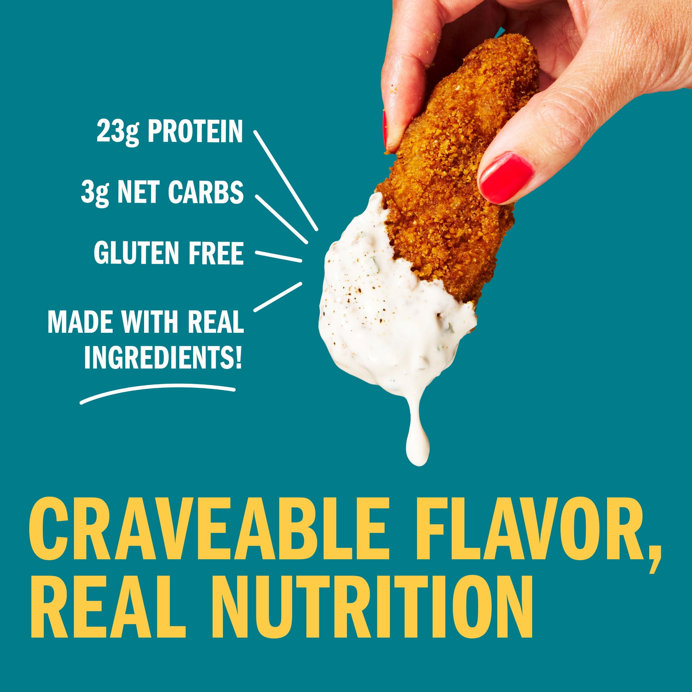 Realgood Foods Co. Lightly Breaded Chicken Breast Strips, Gluten-Free, 20 oz Regular Bag (Frozen)