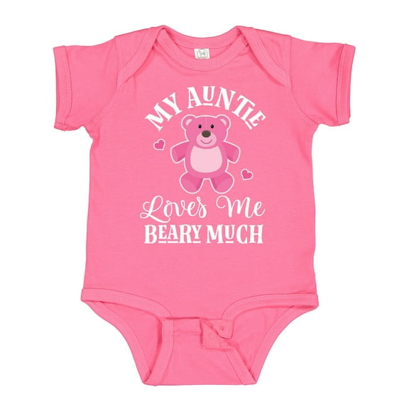 Inktastic My Auntie Loves Me Girls Bear Girls Baby Bodysuit