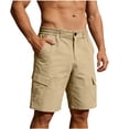 thumbnail image 6 of cfhntfmh Men's Casual Cargo Shorts Stretch Elastic High Waist Work Short with Multi Pockets Lightweight Summer Outdoor Shorts, 6 of 7