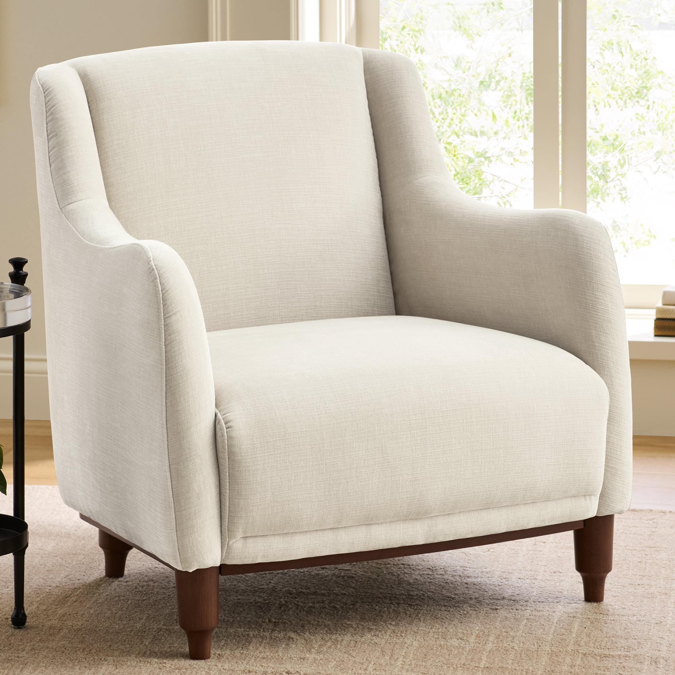 Better Homes & Gardens Ambrose Accent Chair, Ivory Velvet