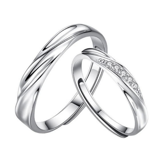 Forever Love Couple Wedding Lover Silver Color Rings( R3N7