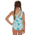 thumbnail image 3 of SEANATIVE 11-12 Year Kid Girl Swimsuit with Mesh Skirt Coverup One Piece Bathing Suit Comfortable Stretch Summer Swimwear with Adjustable Strap, Sea Turtle Coral Seashell Green, 3 of 7