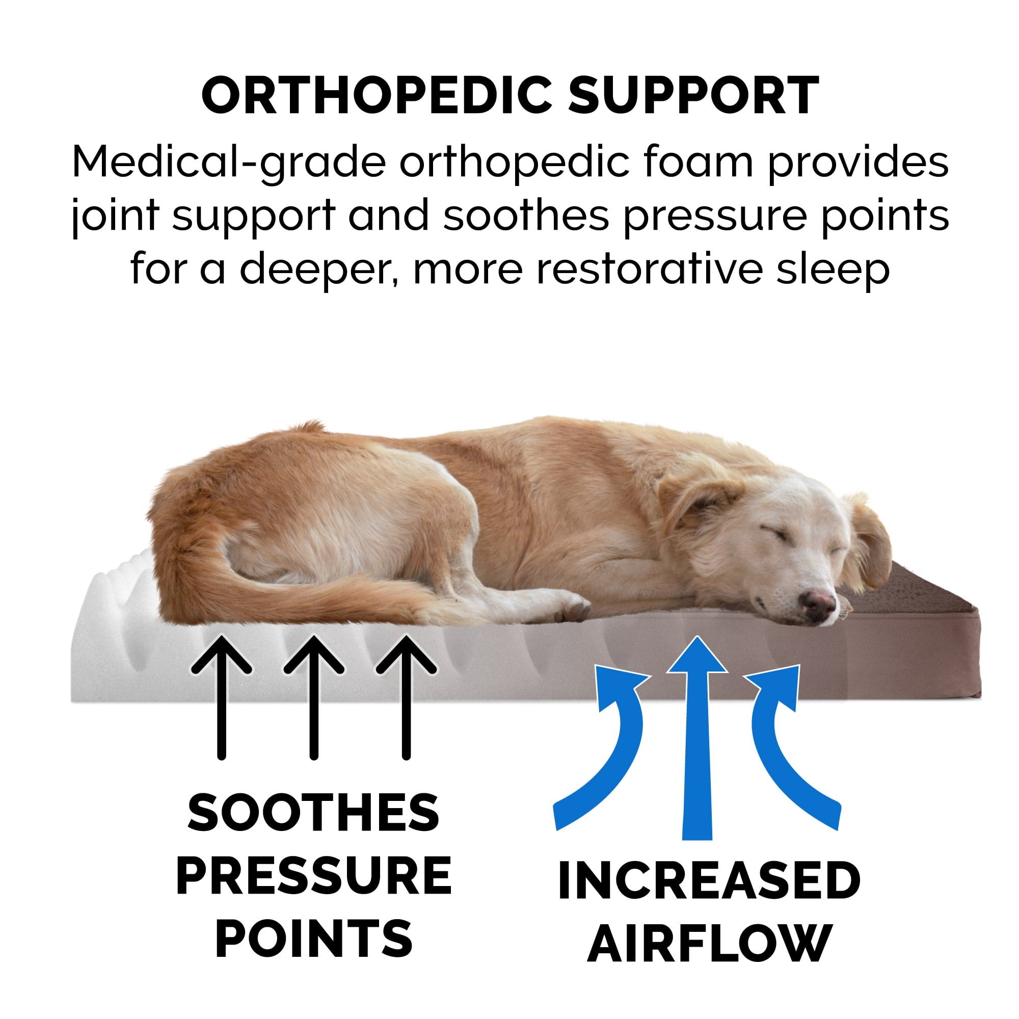 FurHaven Pet Products Terry & Suede Deluxe Memory Foam Pet Bed for Dogs & Cats, Espresso, Large, 1 Count