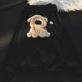 thumbnail image 2 of TrendOFT Cute Dog Graphic Hoodies for Women Embroidery Hooded Sweatshirts Girls Kawaii Cartoon Anime Lightweight Pullover Tops Black M, 2 of 5