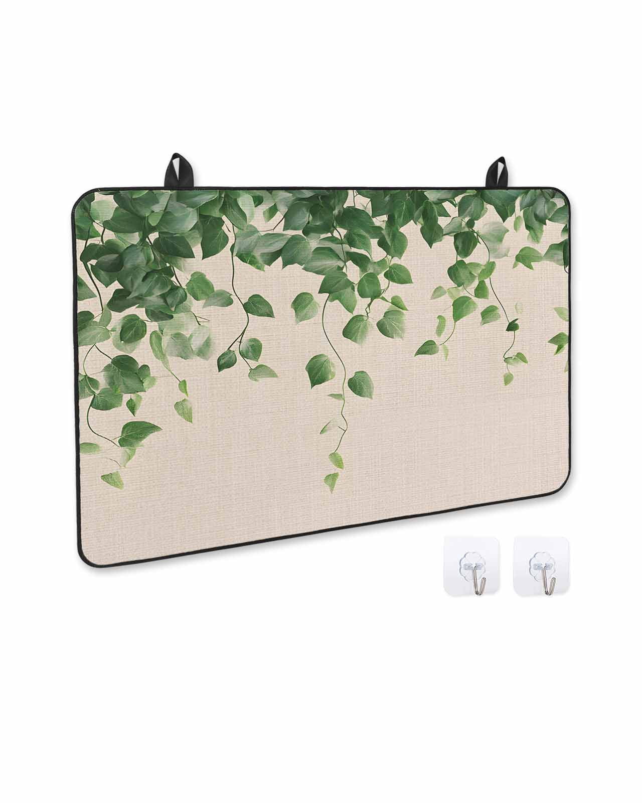 nqOlkjepod Large Induction Cooktop Protector Mat 24"x21", Botanical Leaves Stove Top Covers for Electric Stove, Spring Pastoral Summer Garden Plants Stove Burner Cover Mats, Glass Top Stove Cover