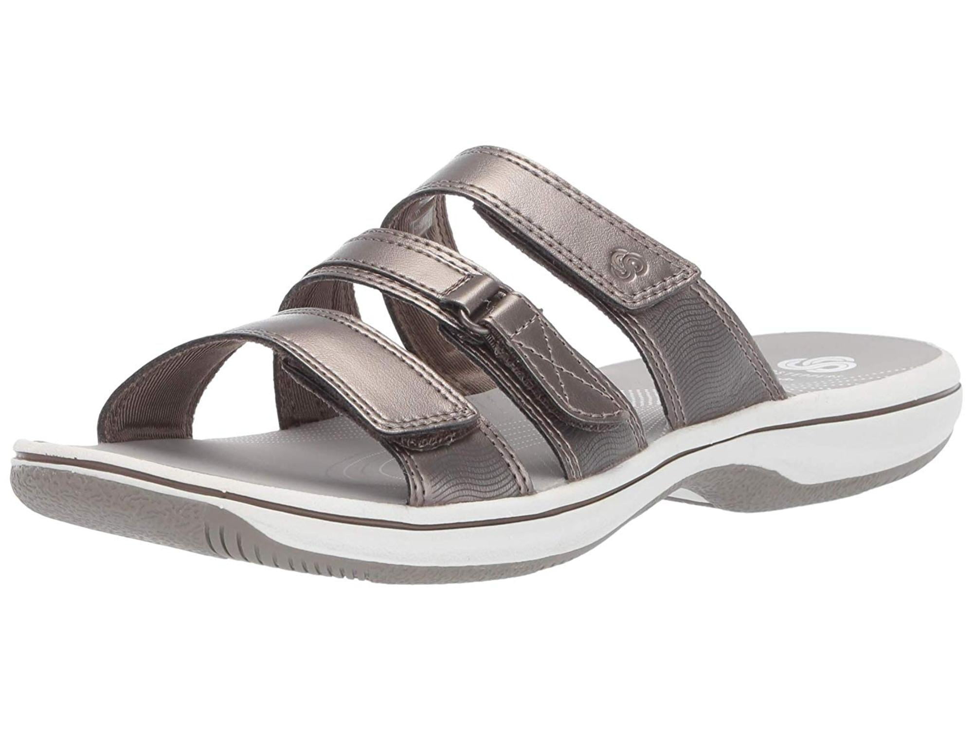 Clarks - Clarks Womens Brinkley Coast Peep Toe Casual Slide Sandals ...