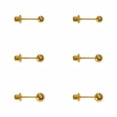 thumbnail image 3 of 6 Pairs 14K Gold Plated Stud Earrings Set, Hypoallergenic Cubic Zirconia Earrings for Women and Men, 3 of 10