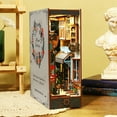 thumbnail image 1 of DIY Book Nook Kit 3D Wooden Puzzle Bookshelf Insert Decor with Sensor Light DIY Miniature Dollhouse Model Kit Creative Decorative Educational Bookshelf Insert Bookend Building Kits for Ki, 1 of 10