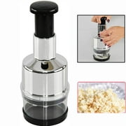 CNKOO Food Chopper - One Piece Salad Vegetable Chopper and Slicer Dicer - Manual Mini Hand Chopper Onion Garlic Mincer with Cover for Vegetables - Stainless Steel Cutter Blade